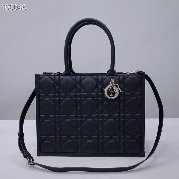 Christian Dior Large Book Tote Bag 36cm Macrocannage Calfskin Leather, Matte Black