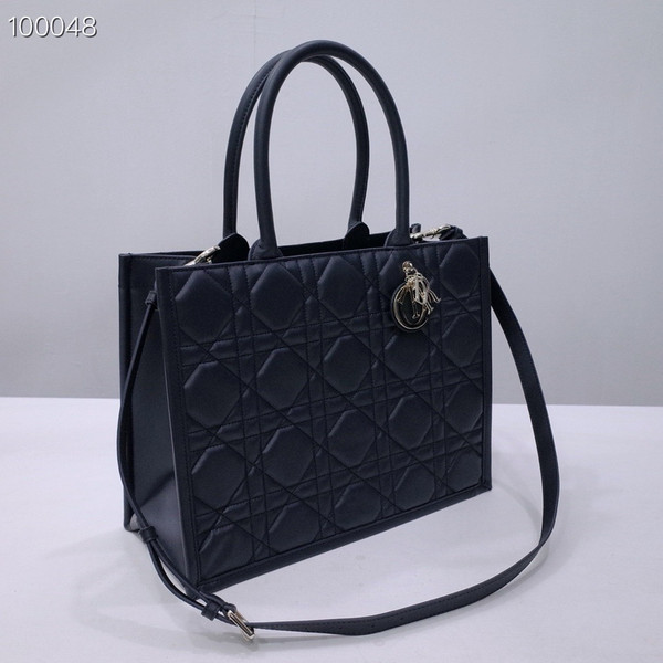 Christian Dior Large Book Tote Bag 36cm Macrocannage Calfskin Leather, Matte Black