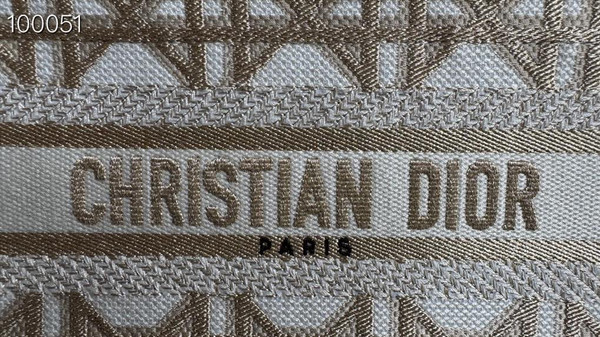 Christian Dior Mini Book Tote Bag 22cm Macrocannage Embroidery, White and Gold-Tone