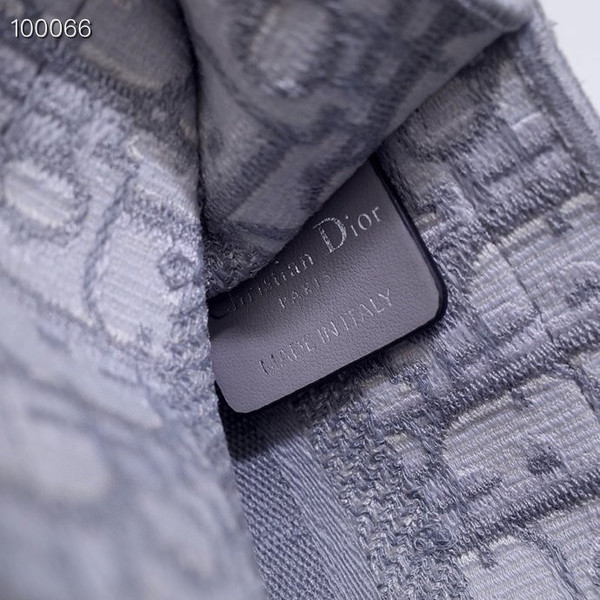 Christian Dior Mini Book Tote Bag 22cm 1286 Oblique Embroidery, Grey