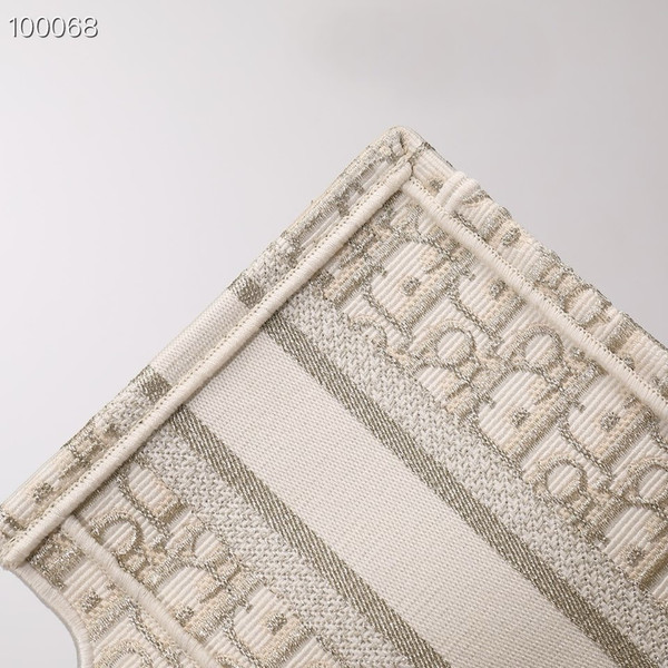 Christian Dior Mini Book Tote Bag 22cm 1286 Oblique Embroidery, Gold
