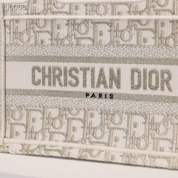 Christian Dior Mini Book Tote Bag 22cm 1286 Oblique Embroidery, Gold