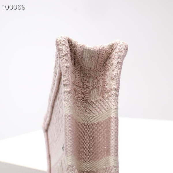 Christian Dior Mini Book Tote Bag 22cm 1286 Oblique Embroidery, Pink