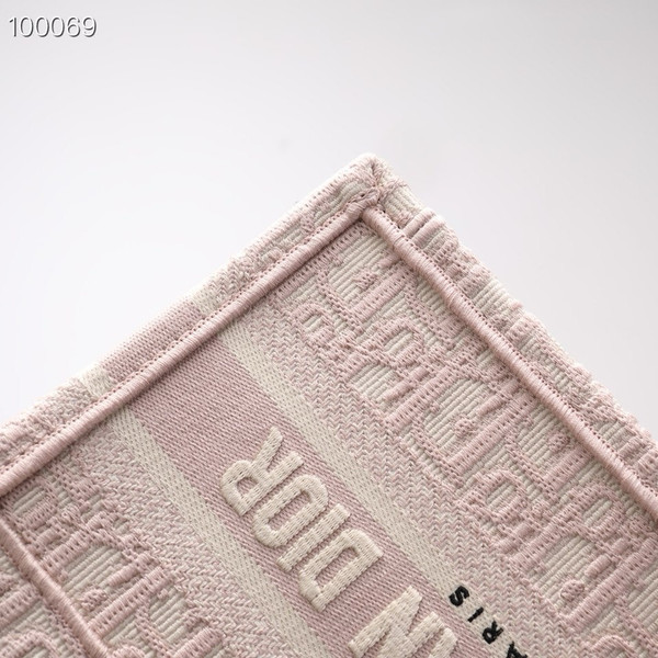Christian Dior Mini Book Tote Bag 22cm 1286 Oblique Embroidery, Pink