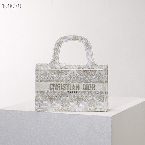 Christian Dior Mini Book Tote Bag 22cm 1286 Lucky Star Embroidery, Gold