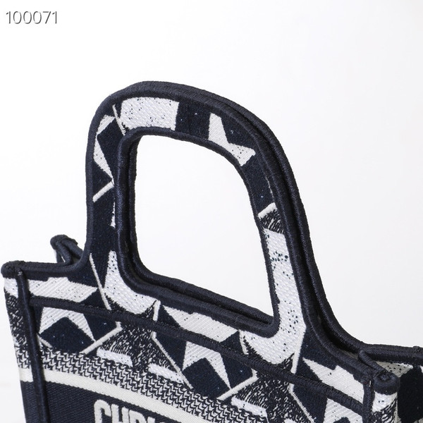 Christian Dior Mini Book Tote Bag 22cm 1286 Lucky Star Embroidery, Black