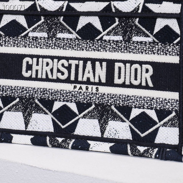 Christian Dior Mini Book Tote Bag 22cm 1286 Lucky Star Embroidery, Black