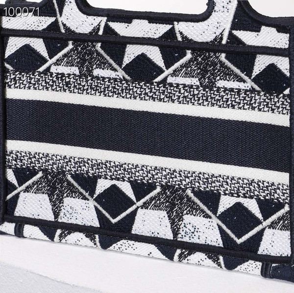 Christian Dior Mini Book Tote Bag 22cm 1286 Lucky Star Embroidery, Black