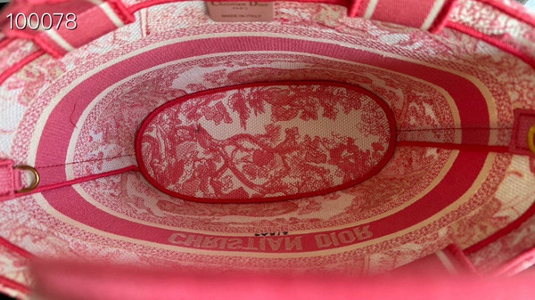 Christian Dior Dioriviera Hat Basket Bag 35cm Toile de Jouy Embroidery, Candy Pink