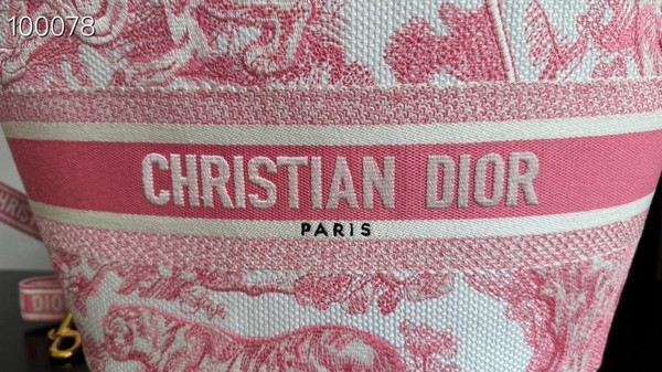 Christian Dior Dioriviera Hat Basket Bag 35cm Toile de Jouy Embroidery, Candy Pink