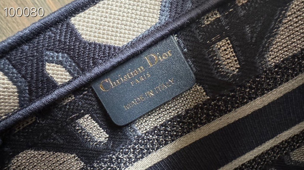 Christian Dior Hat Basket Bag 35cm Macrocannage Embroidery, Blue