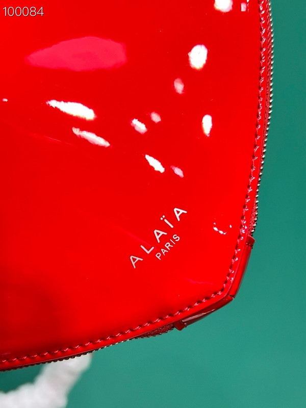 Alaia Coeur Bag 21cm Patent Calfskin Leather, Red