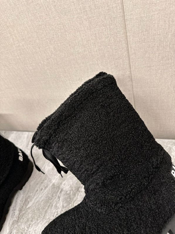 Balenciaga Alaska Shearling Faux-Fur High Boots, Black