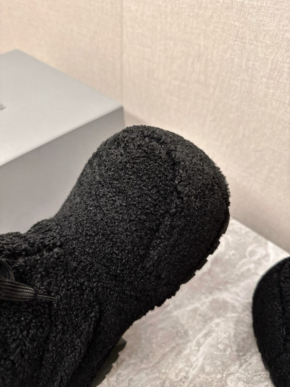 Balenciaga Alaska Shearling Faux-Fur High Boots, Black