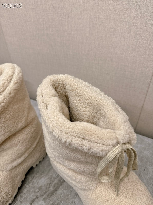 Balenciaga Alaska Shearling Faux-Fur High Boots, White