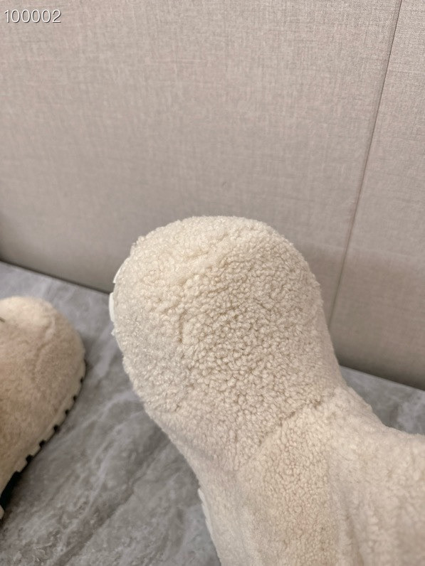 Balenciaga Alaska Shearling Faux-Fur High Boots, White