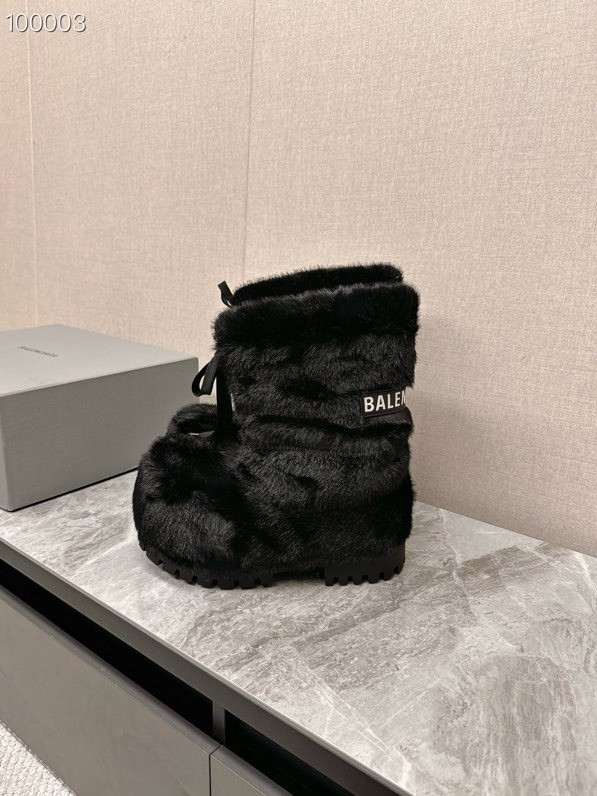 Balenciaga Alaska Faux-Fur High Boots, Black