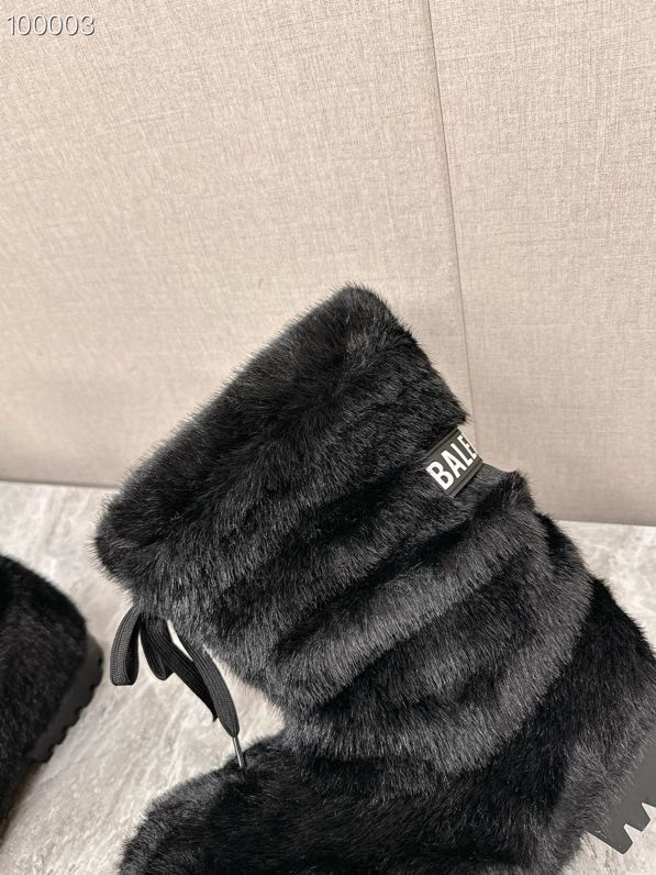 Balenciaga Alaska Faux-Fur High Boots, Black