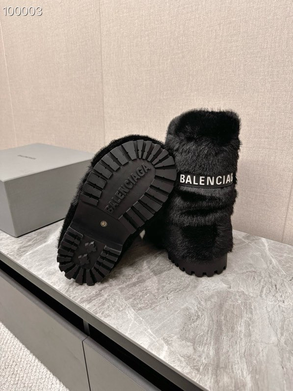Balenciaga Alaska Faux-Fur High Boots, Black