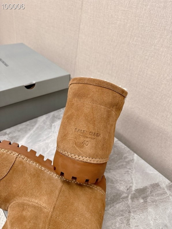 Balenciaga Alaska Split Calfskin Faux-Fur Bootie, Brown