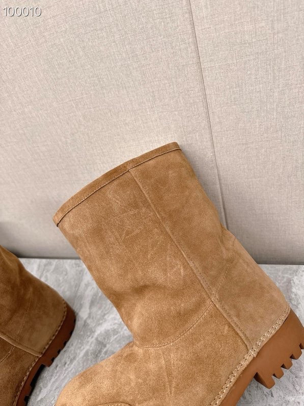 Balenciaga Alaska Split Calfskin Faux-Fur High Boots, Brown