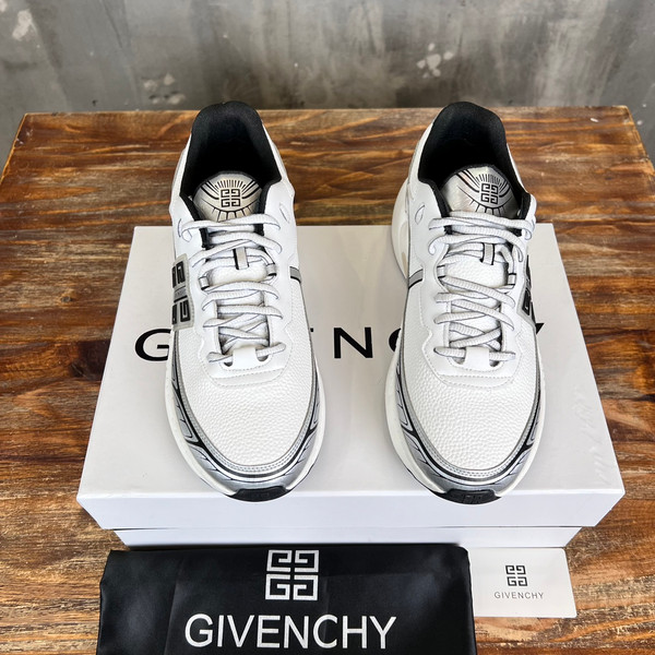 Givenchy Nfnty-52 Sneakers Mesh Calfskin Leather, White/Silver