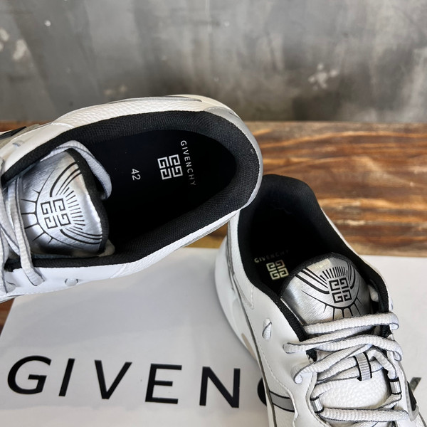 Givenchy Nfnty-52 Sneakers Mesh Calfskin Leather, White/Silver