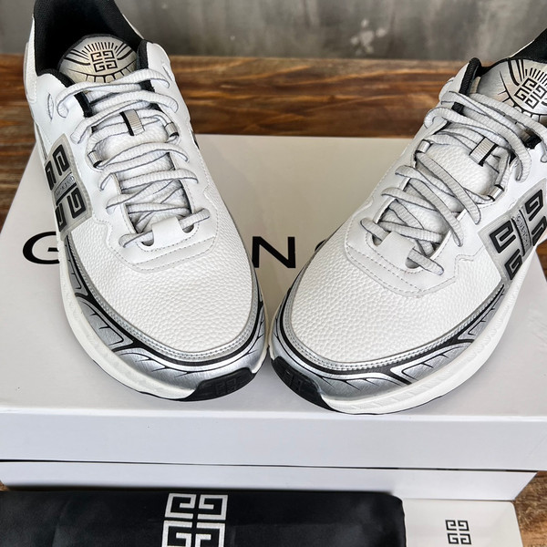 Givenchy Nfnty-52 Sneakers Mesh Calfskin Leather, White/Silver