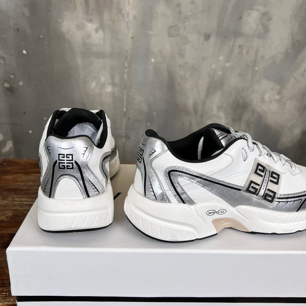 Givenchy Nfnty-52 Sneakers Mesh Calfskin Leather, White/Silver