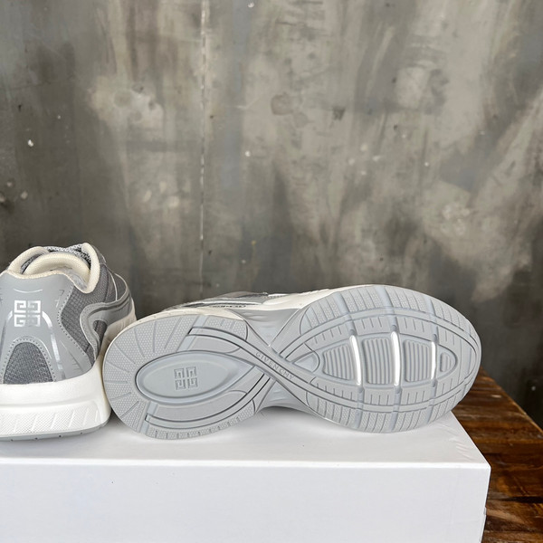 Givenchy Nfnty-52 Sneakers Mesh Calfskin Leather, Light Gray