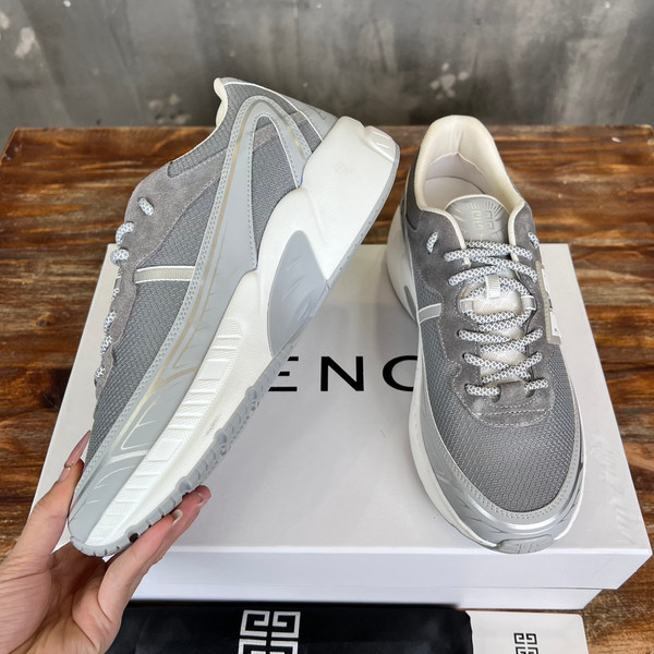 Givenchy Nfnty-52 Sneakers Mesh Calfskin Leather, Light Gray