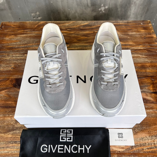 Givenchy Nfnty-52 Sneakers Mesh Calfskin Leather, Light Gray