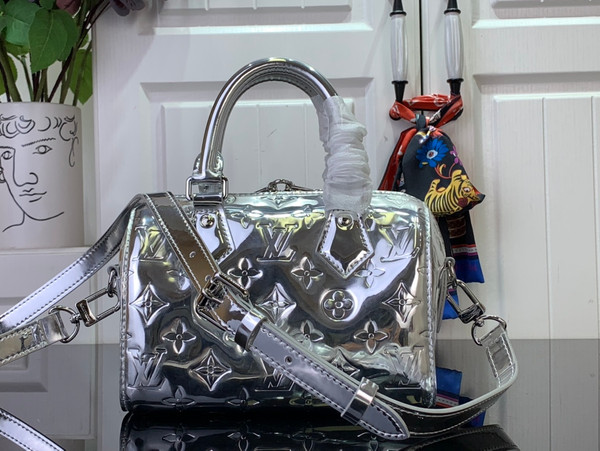 Louis Vuitton Speedy Bandoulière 20cm Monogram Miroir Canvas M11987, Silver
