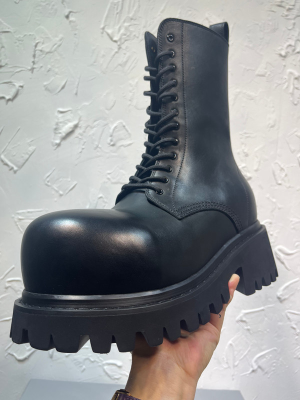 Balenciaga Stomper Boots  Calfskin Leather, Black
