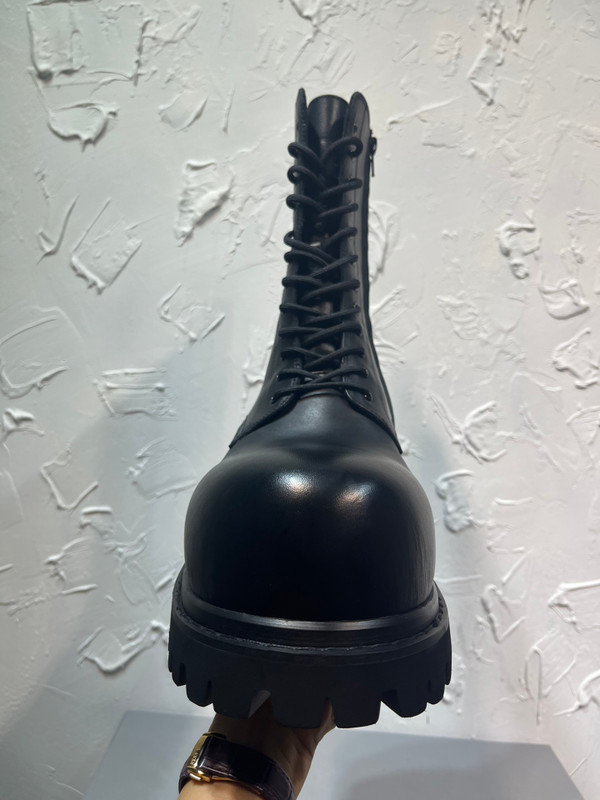 Balenciaga Stomper Boots  Calfskin Leather, Black