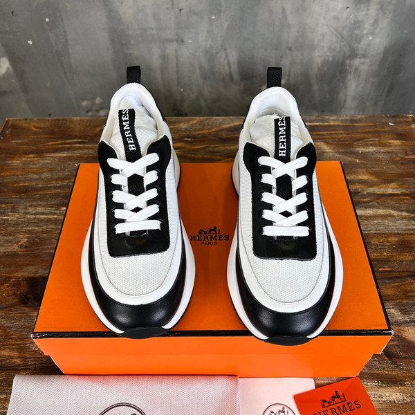 Hermes Gramme Mens Sneaker Calfskin Leather, Light Pink/Light Yellow