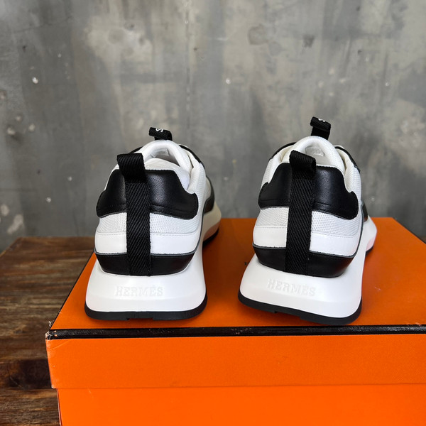 Hermes Gramme Mens Sneaker Calfskin Leather, Light Pink/Light Yellow