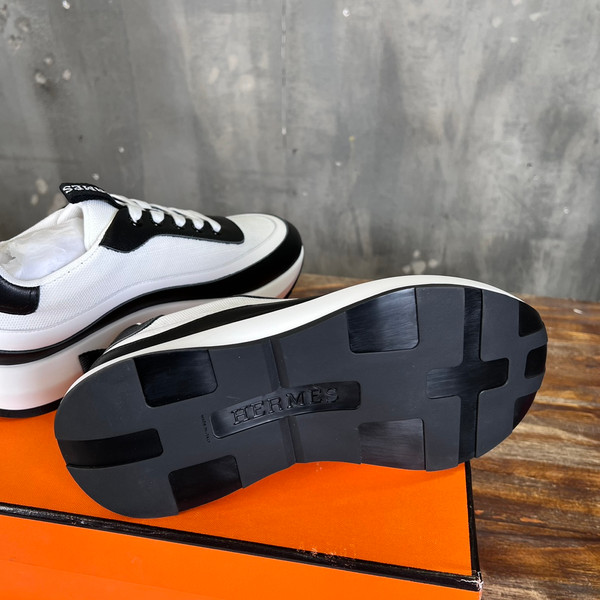 Hermes Gramme Mens Sneaker Calfskin Leather, Light Pink/Light Yellow