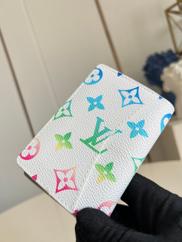 Louis Vuitton Pocket Organizer 12cm Monogram Iridescent Coated Canvas M14134, Multicolored/White