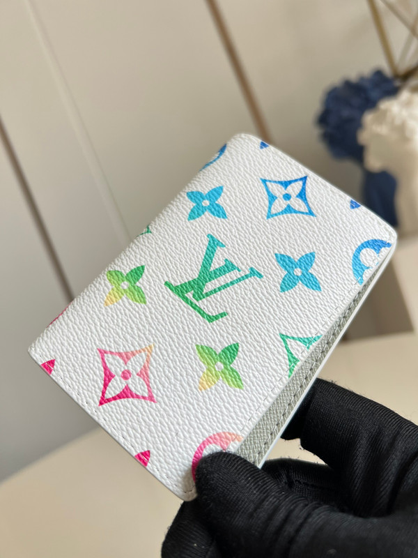 Louis Vuitton Pocket Organizer 12cm Monogram Iridescent Coated Canvas M14134, Multicolored/White
