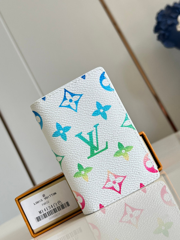 Louis Vuitton Pocket Organizer 12cm Monogram Iridescent Coated Canvas M14134, Multicolored/White