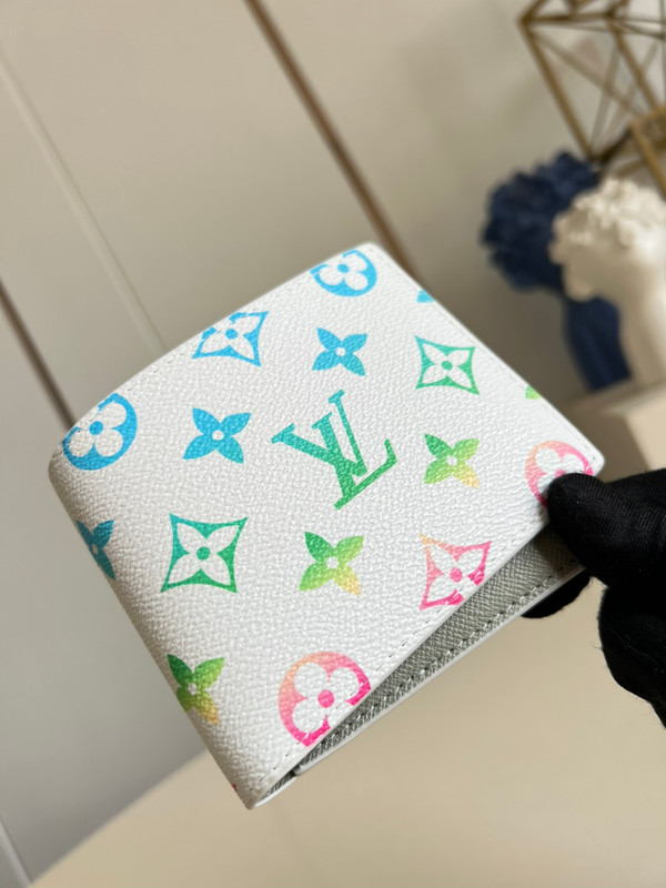 Louis Vuitton Multiple Wallet 12cm Monogram Iridescent Coated Canvas M13909, Multicolored/White