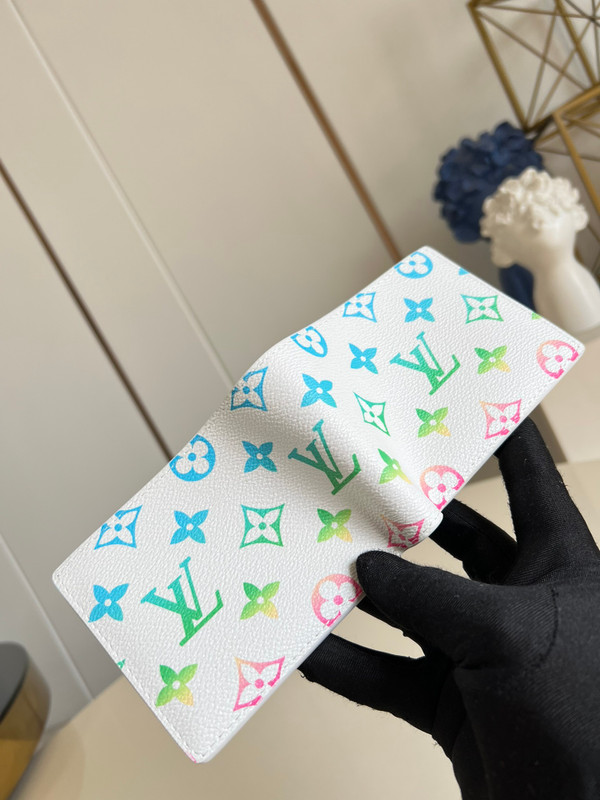 Louis Vuitton Multiple Wallet 12cm Monogram Iridescent Coated Canvas M13909, Multicolored/White
