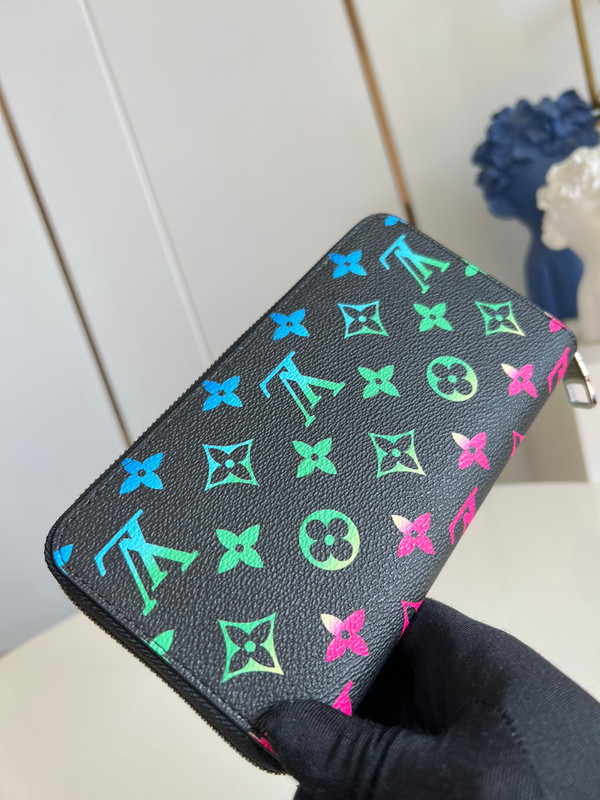 Louis Vuitton Zippy Wallet 19cm Monogram Iridescent Coated Canvas M13908, Multicolored/Black