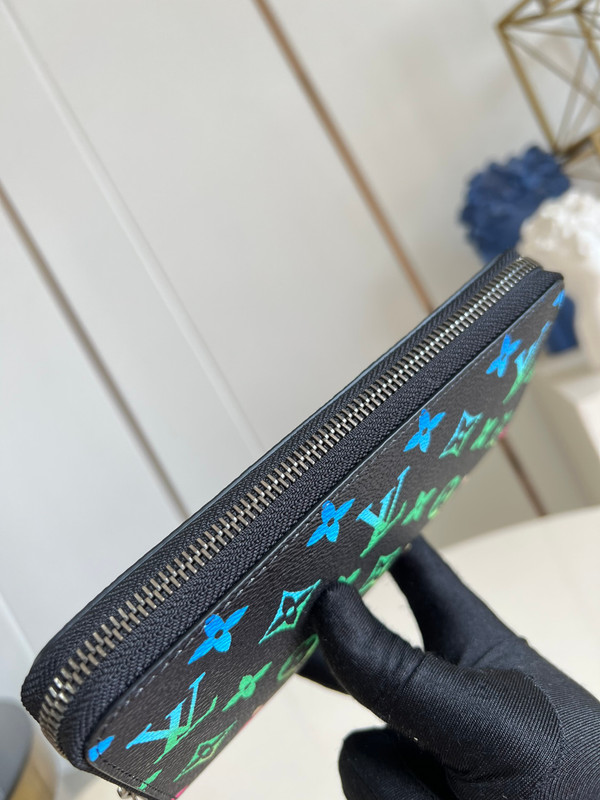 Louis Vuitton Zippy Wallet 19cm Monogram Iridescent Coated Canvas M13908, Multicolored/Black