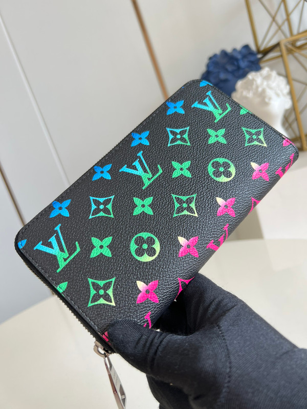 Louis Vuitton Zippy Wallet 19cm Monogram Iridescent Coated Canvas M13908, Multicolored/Black