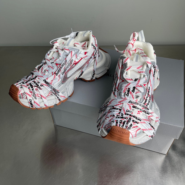 Balenciaga 3XL Mesh Sneakers Unisex, Red/White