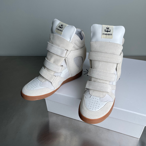 Isabel Marant Balskee 50MM High-Top Wedge Sneakers, White