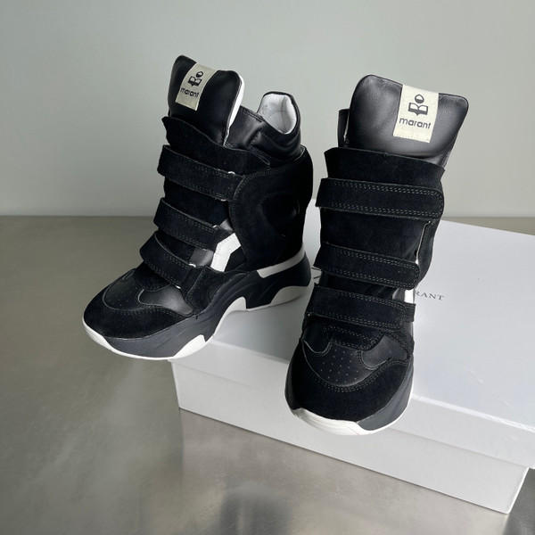 Isabel Marant Balskee 50MM High-Top Wedge Sneakers, Black