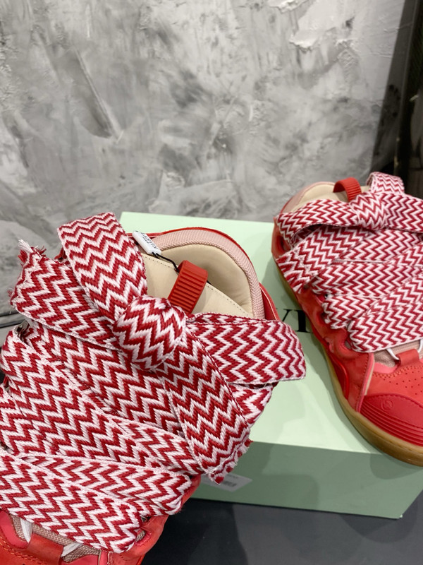 Lanvin Curb Sneakers Napa Leather Sneakers, Red